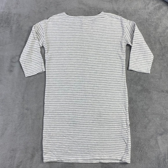 NEXT Top Womens 8‎ Gray Striped Long Blouse Maternity Pocket 3/5 Sleeve Shirt - Picture 15 of 16